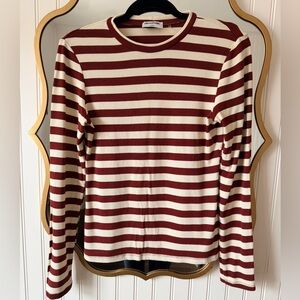 LNA Red and White Striped Top